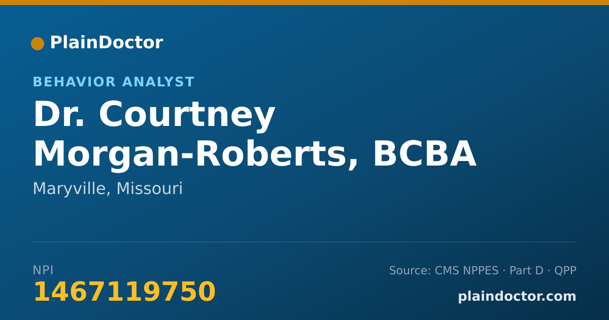 Shareable card for Courtney Morgan-Roberts, BCBA - Behavior Analyst, Maryville, MO