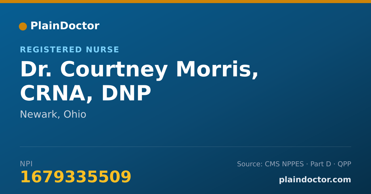 Shareable card for Courtney Morris, CRNA, DNP - Registered Nurse, Newark, OH