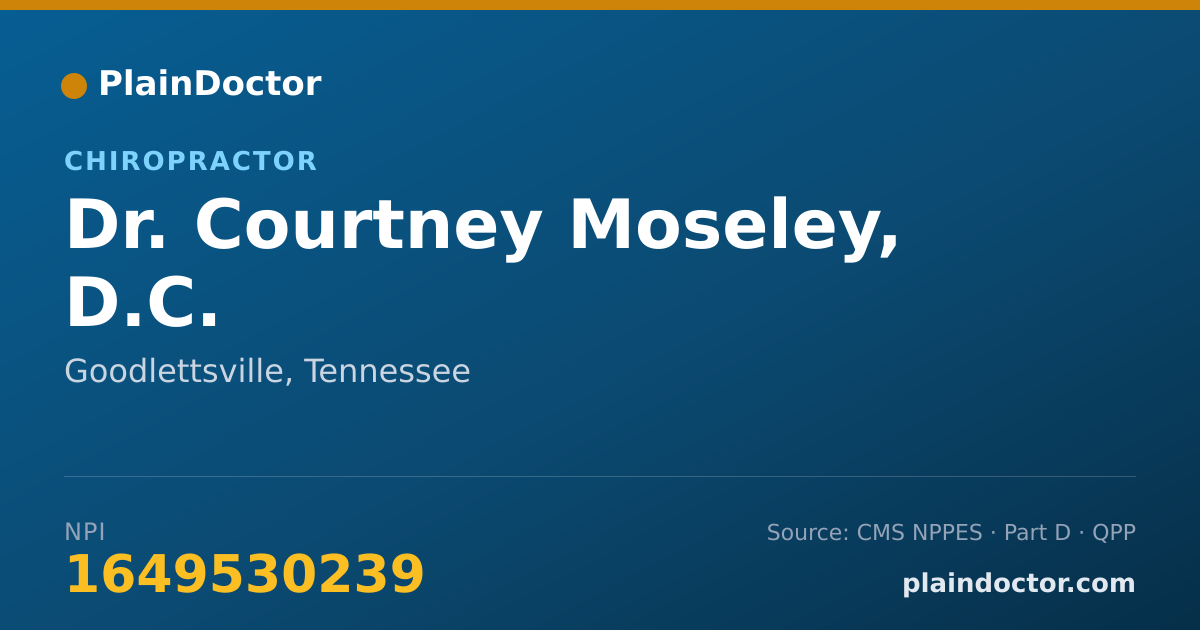 Shareable card for Courtney Moseley, D.C. - Chiropractor, Goodlettsville, TN