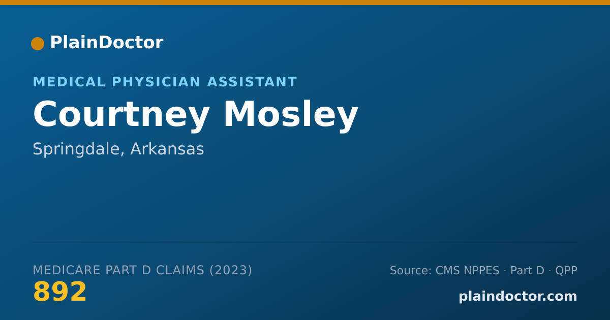 Shareable card for Courtney Mosley - Medical Physician Assistant, Springdale, AR