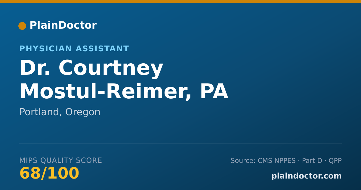 Shareable card for Courtney Mostul-Reimer, PA - Physician Assistant, Portland, OR
