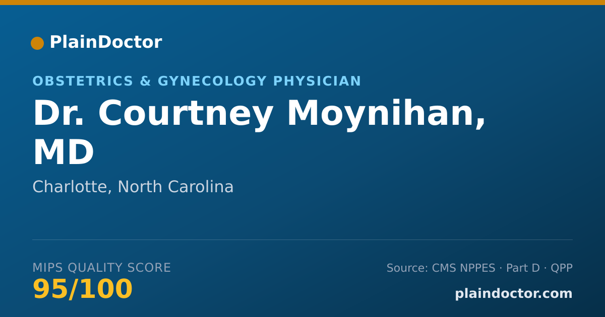 Shareable card for Courtney Moynihan, MD - Obstetrics & Gynecology Physician, Charlotte, NC