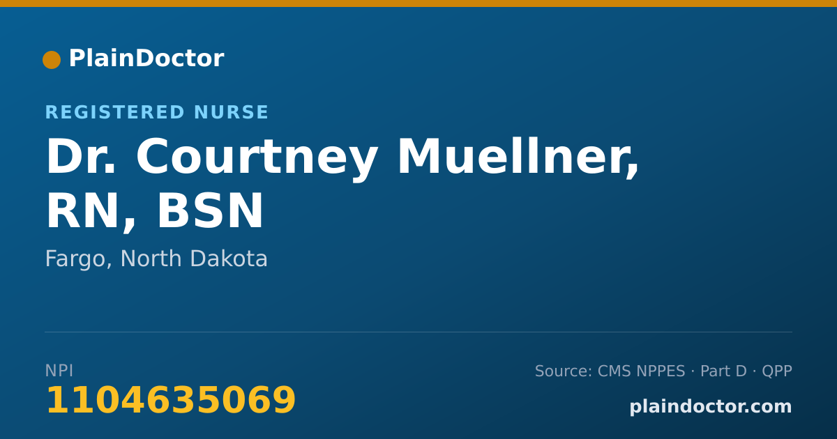 Shareable card for Courtney Muellner, RN, BSN - Registered Nurse, Fargo, ND