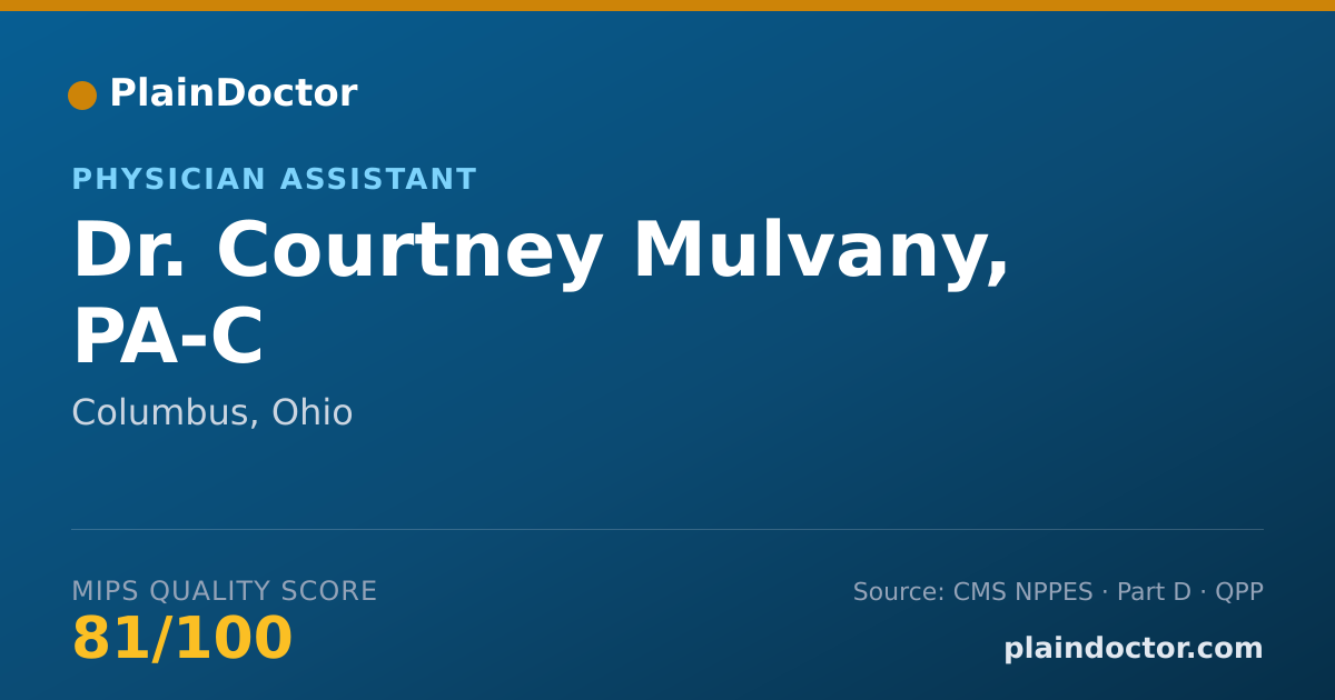 Shareable card for Courtney Mulvany, PA-C - Physician Assistant, Columbus, OH