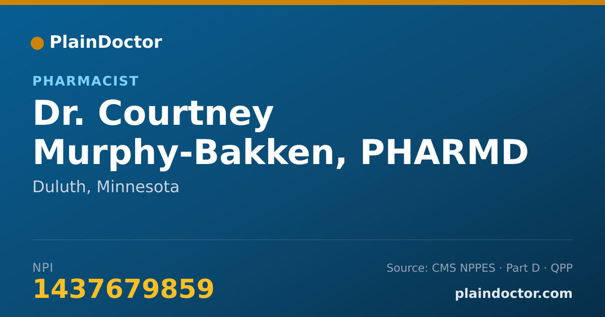 Shareable card for Courtney Murphy-Bakken, PHARMD - Pharmacist, Duluth, MN