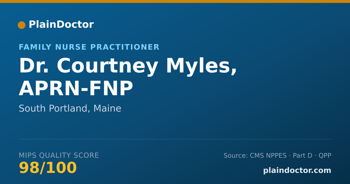 Shareable card for Courtney Myles, APRN-FNP - Family Nurse Practitioner, South Portland, ME