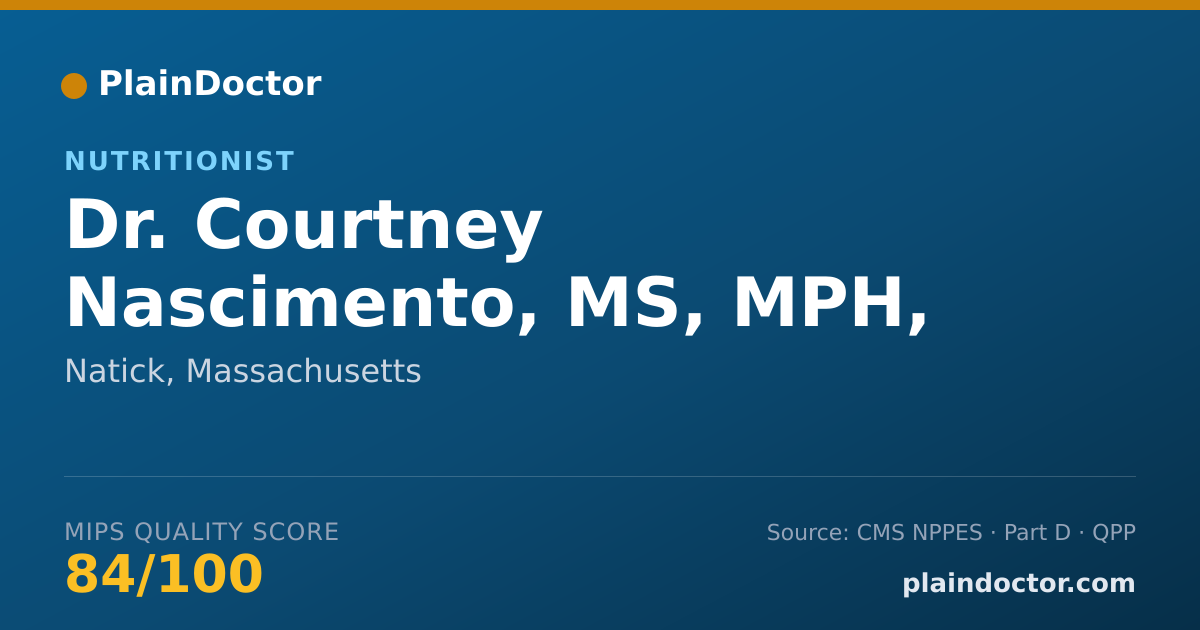 Shareable card for Courtney Nascimento, MS, MPH, NP-C, RN,RD - Nutritionist, Natick, MA