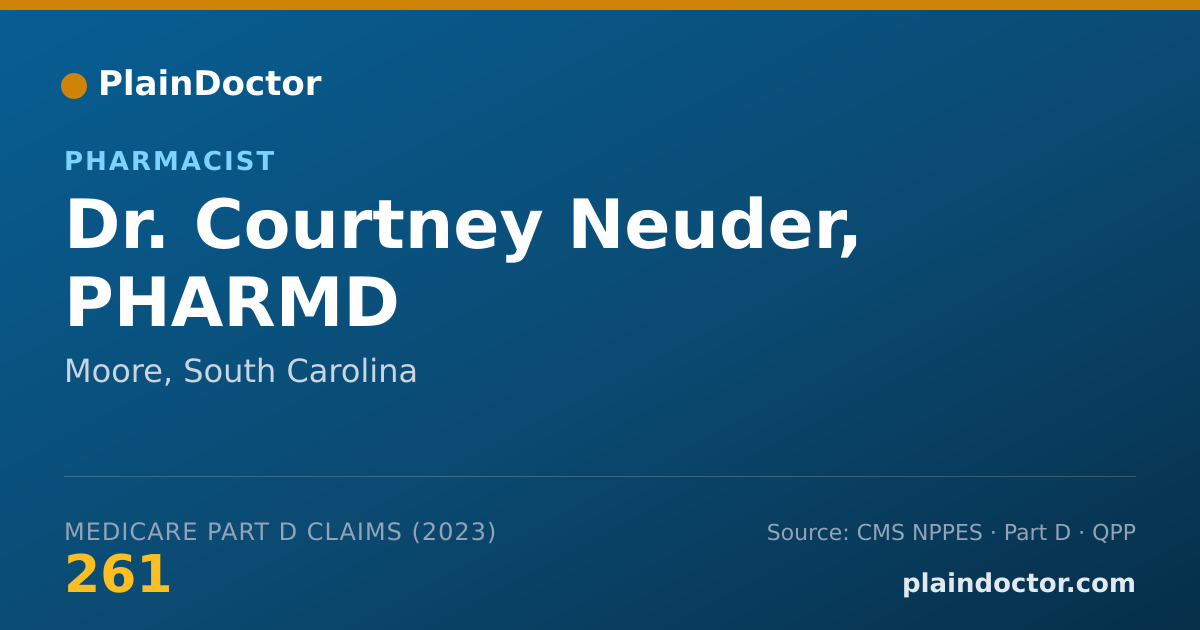 Shareable card for Courtney Neuder, PHARMD - Pharmacist, Moore, SC