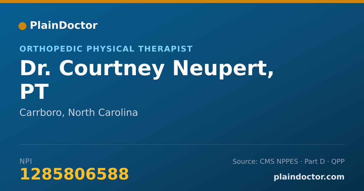 Shareable card for Courtney Neupert, PT - Orthopedic Physical Therapist, Carrboro, NC