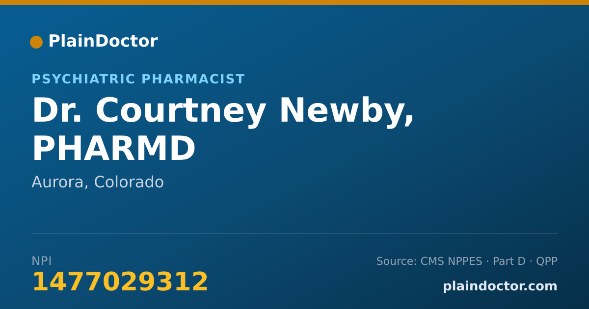 Shareable card for Courtney Newby, PHARMD - Psychiatric Pharmacist, Aurora, CO