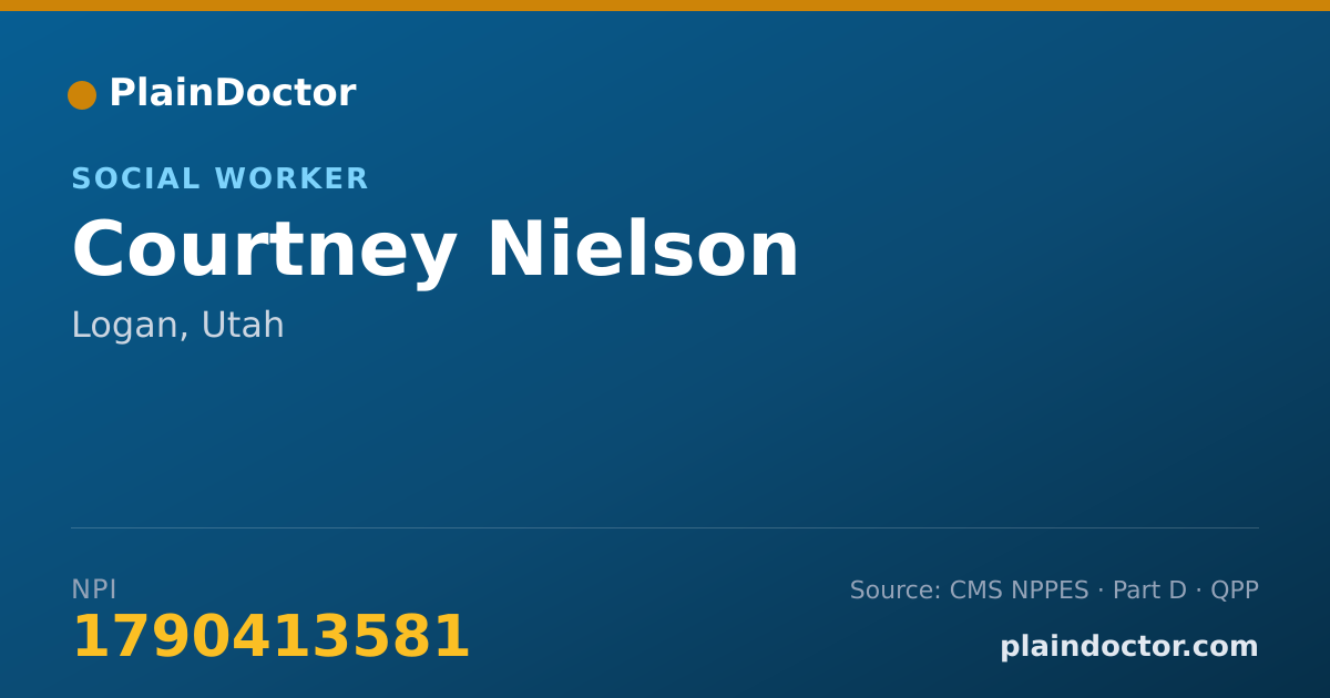 Shareable card for Courtney Nielson - Social Worker, Logan, UT