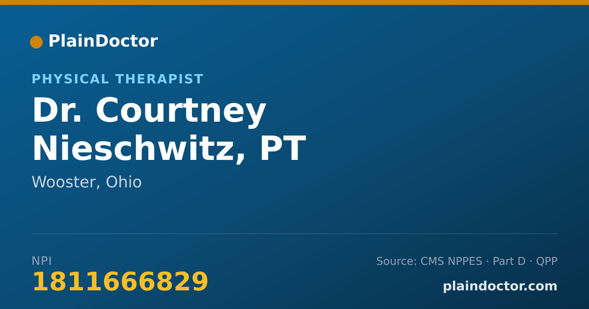 Shareable card for Courtney Nieschwitz, PT - Physical Therapist, Wooster, OH