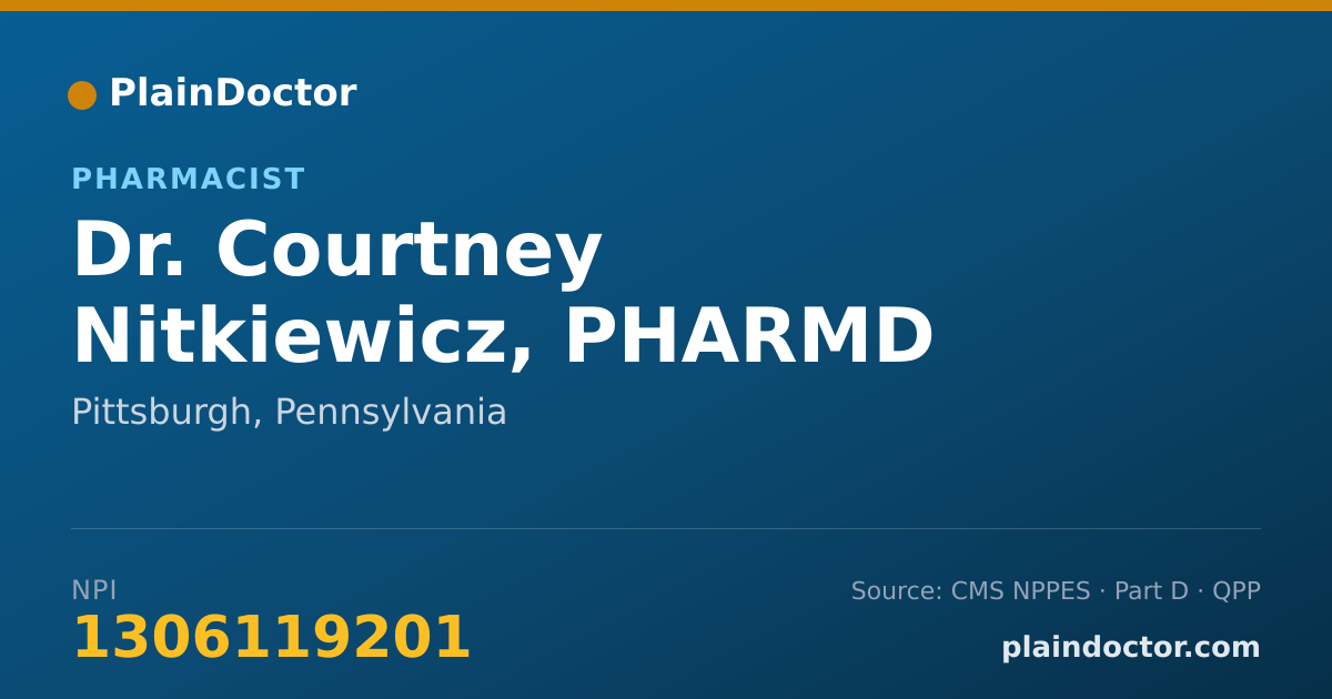 Shareable card for Courtney Nitkiewicz, PHARMD - Pharmacist, Pittsburgh, PA