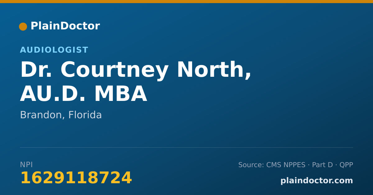 Shareable card for Courtney North, AU.D. MBA - Audiologist, Brandon, FL