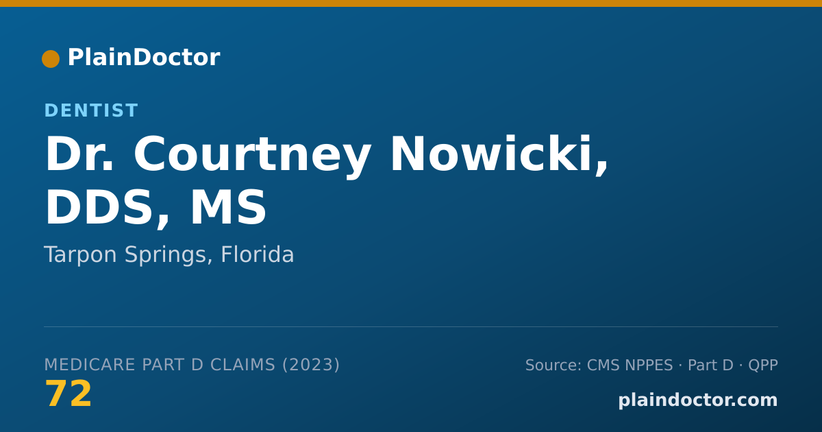 Shareable card for Courtney Nowicki, DDS, MS - Dentist, Tarpon Springs, FL