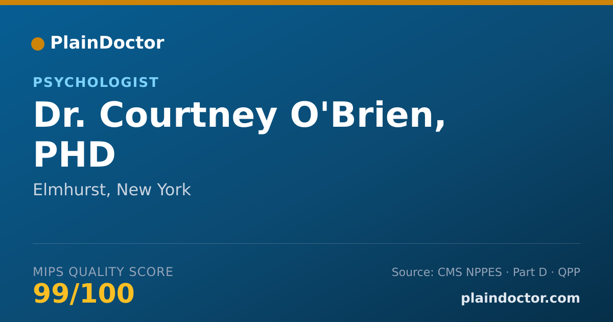 Shareable card for Courtney O'Brien, PHD - Psychologist, Elmhurst, NY