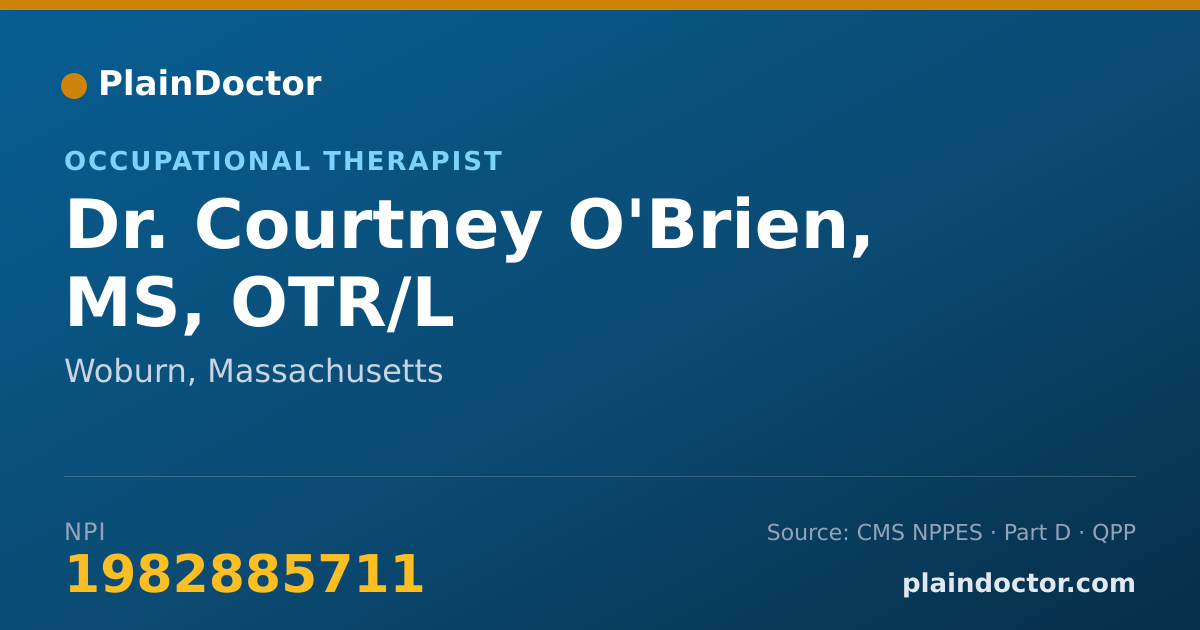 Shareable card for Courtney O'Brien, MS, OTR/L - Occupational Therapist, Woburn, MA