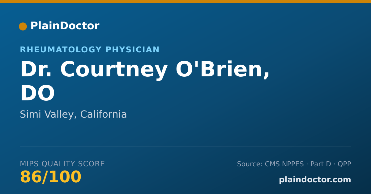 Shareable card for Courtney O'Brien, DO - Rheumatology Physician, Simi Valley, CA