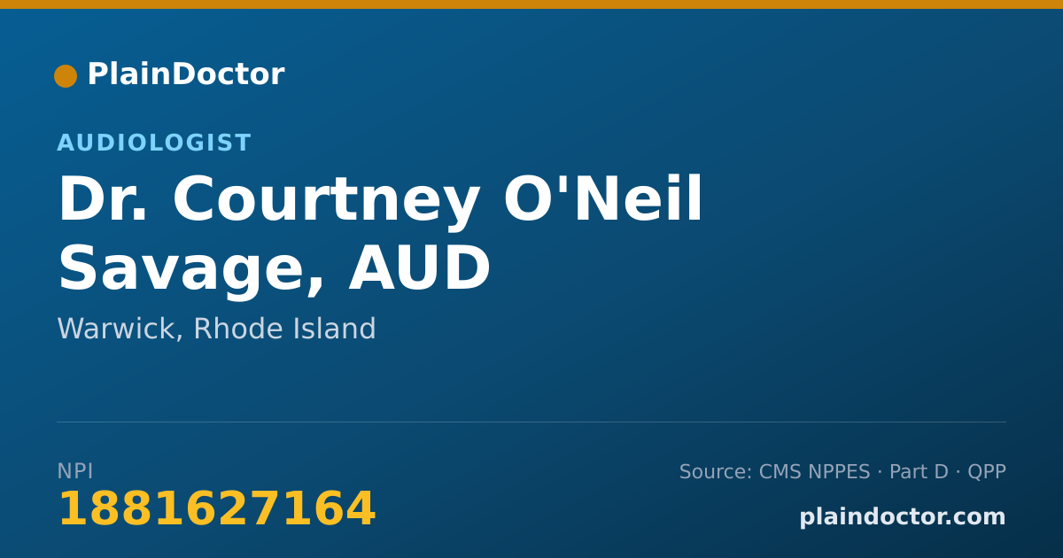 Shareable card for Courtney O'Neil Savage, AUD - Audiologist, Warwick, RI