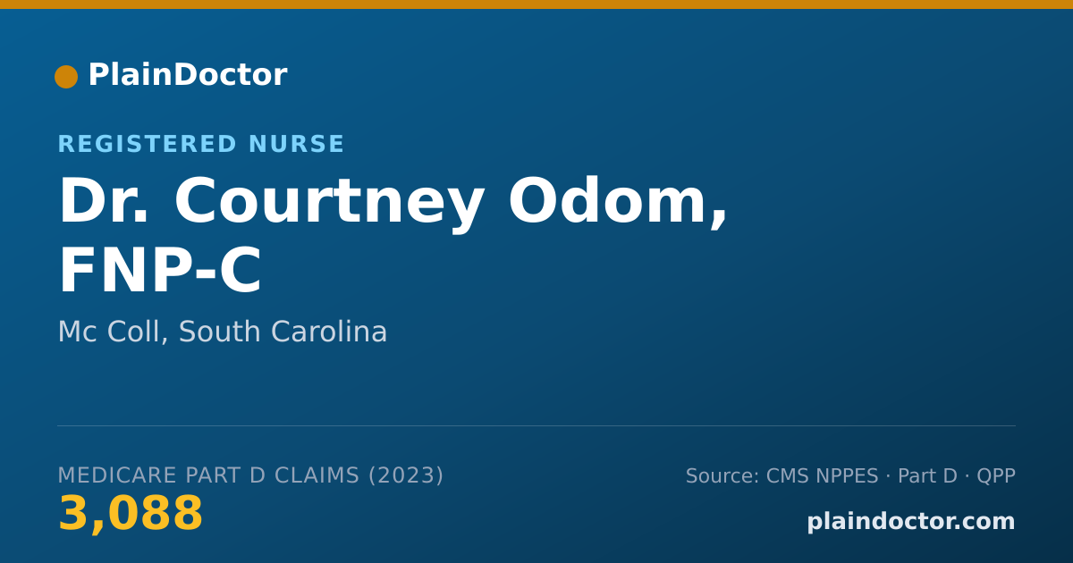 Shareable card for Courtney Odom, FNP-C - Registered Nurse, Mc Coll, SC