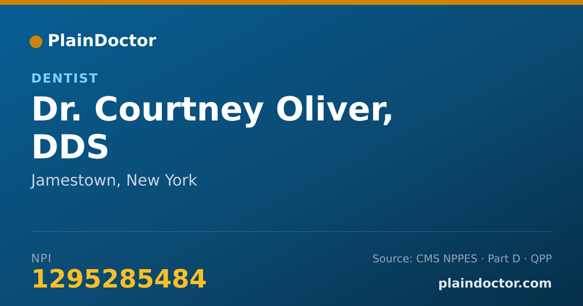 Shareable card for Courtney Oliver, DDS - Dentist, Jamestown, NY
