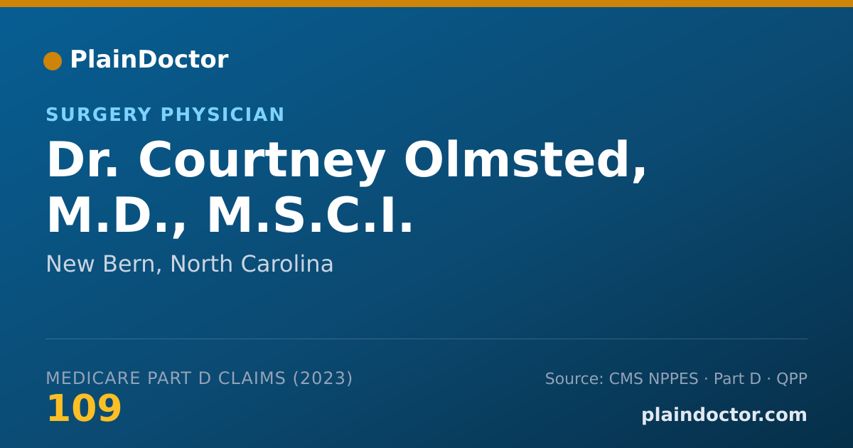 Shareable card for Courtney Olmsted, M.D., M.S.C.I. - Surgery Physician, New Bern, NC