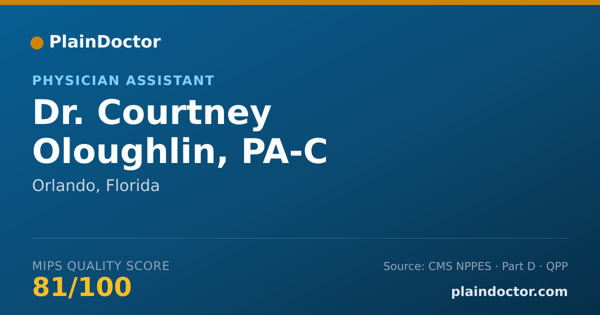 Shareable card for Courtney Oloughlin, PA-C - Physician Assistant, Orlando, FL
