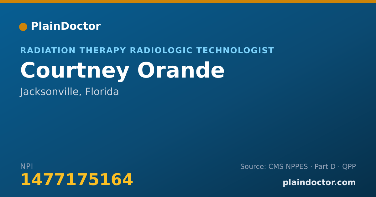 Shareable card for Courtney Orande - Radiation Therapy Radiologic Technologist, Jacksonville, FL