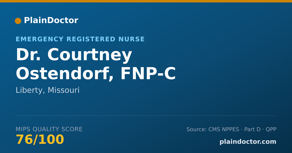 Shareable card for Courtney Ostendorf, FNP-C - Emergency Registered Nurse, Liberty, MO