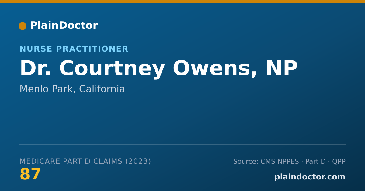 Shareable card for Courtney Owens, NP - Nurse Practitioner, Menlo Park, CA