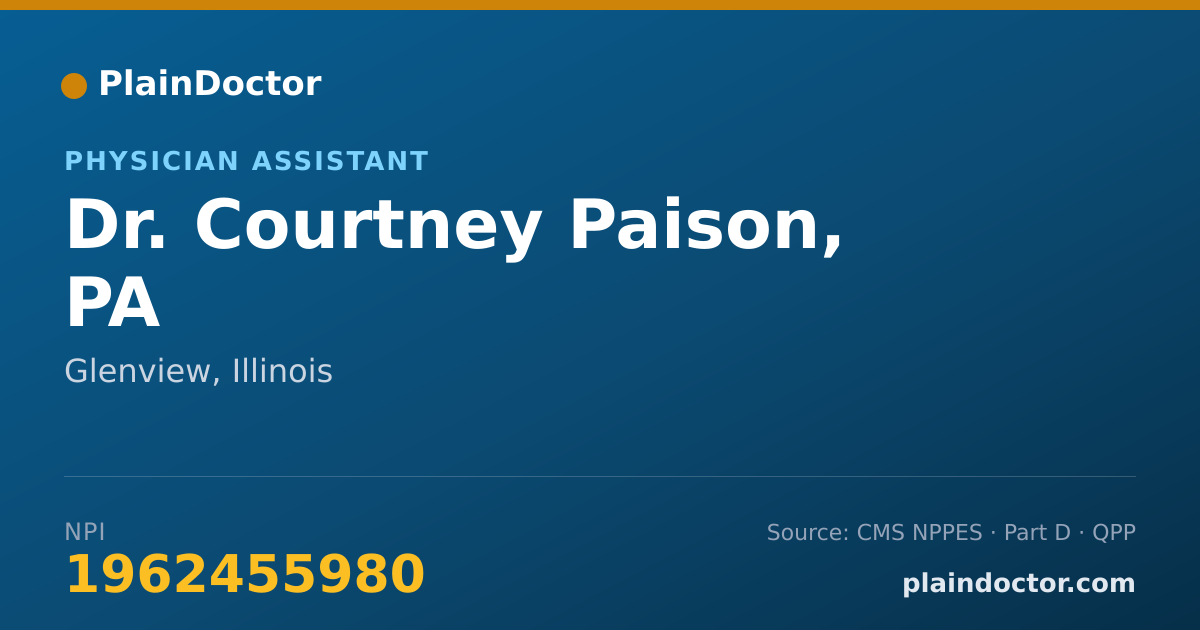 Shareable card for Courtney Paison, PA - Physician Assistant, Glenview, IL