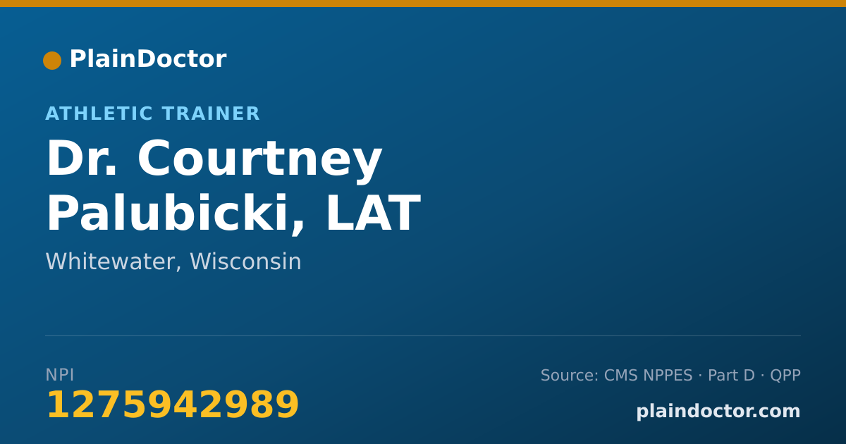 Shareable card for Courtney Palubicki, LAT - Athletic Trainer, Whitewater, WI