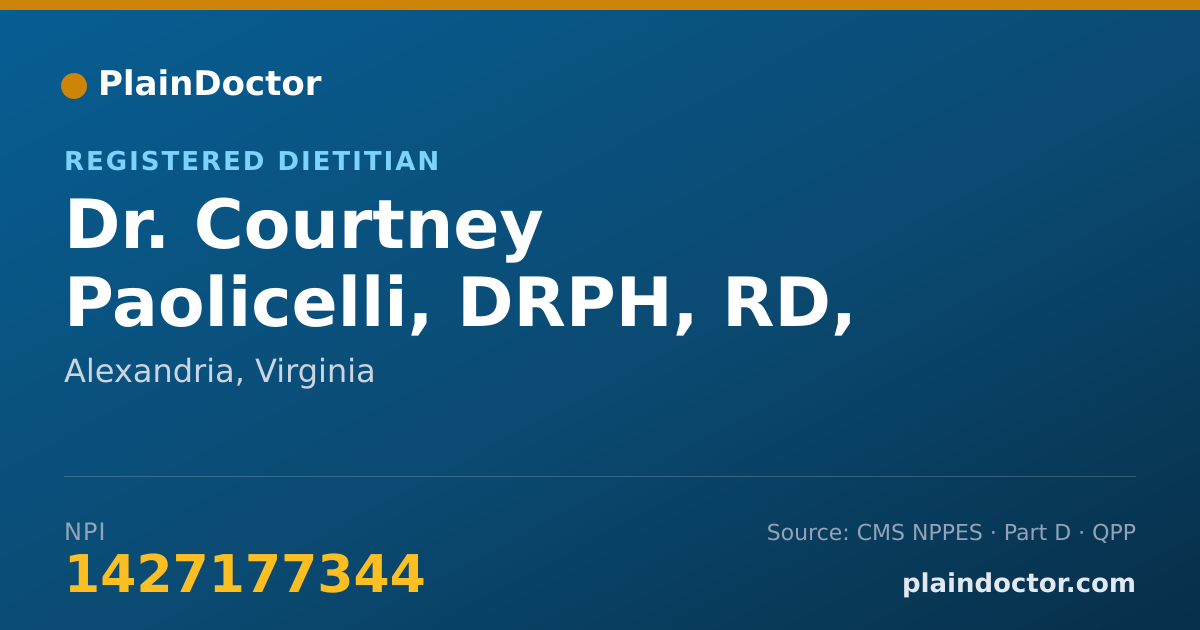 Shareable card for Courtney Paolicelli, DRPH, RD, LD, CDCES - Registered Dietitian, Alexandria, VA