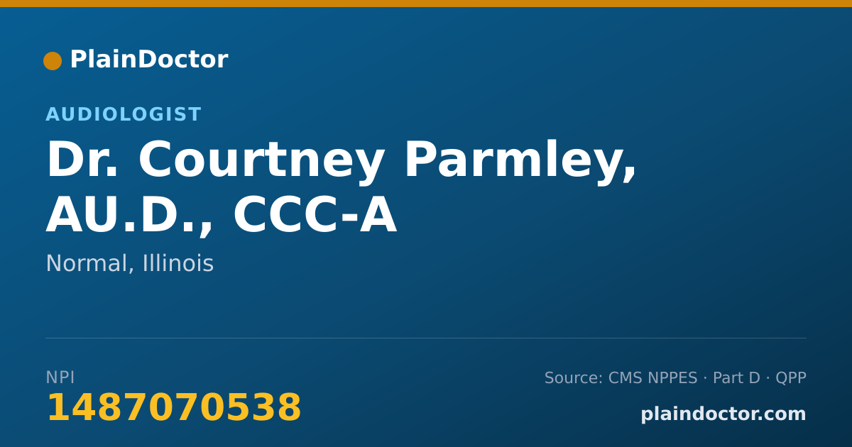 Shareable card for Courtney Parmley, AU.D., CCC-A - Audiologist, Normal, IL