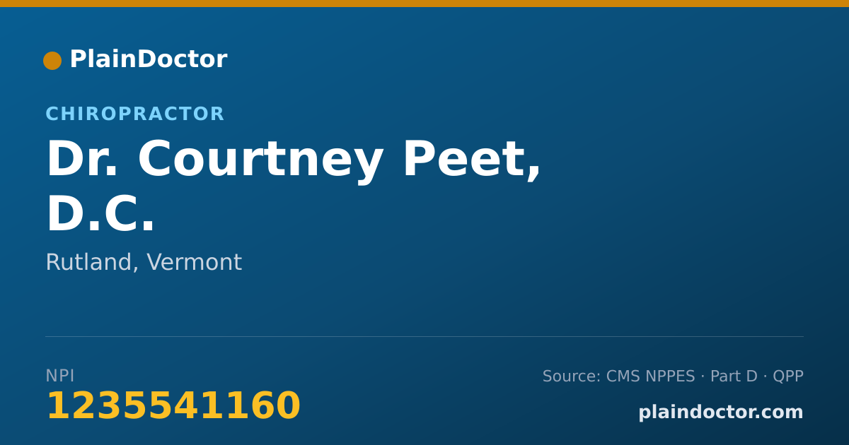 Shareable card for Courtney Peet, D.C. - Chiropractor, Rutland, VT