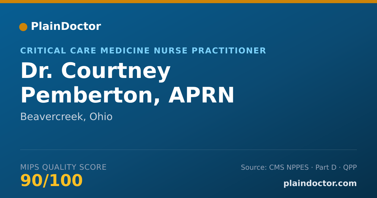 Shareable card for Courtney Pemberton, APRN - Critical Care Medicine Nurse Practitioner, Beavercreek, OH
