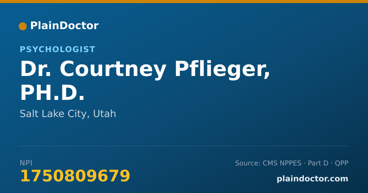 Shareable card for Courtney Pflieger, PH.D. - Psychologist, Salt Lake City, UT