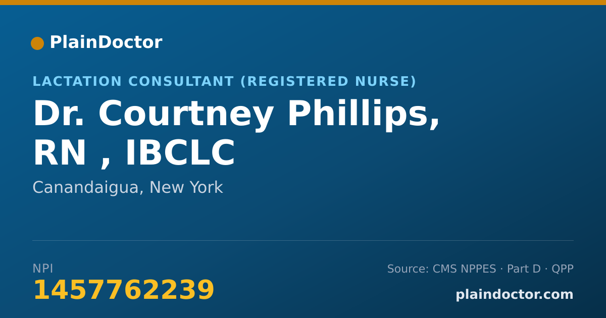Shareable card for Courtney Phillips, RN , IBCLC - Lactation Consultant (Registered Nurse), Canandaigua, NY