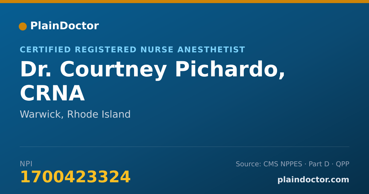 Shareable card for Courtney Pichardo, CRNA - Certified Registered Nurse Anesthetist, Warwick, RI