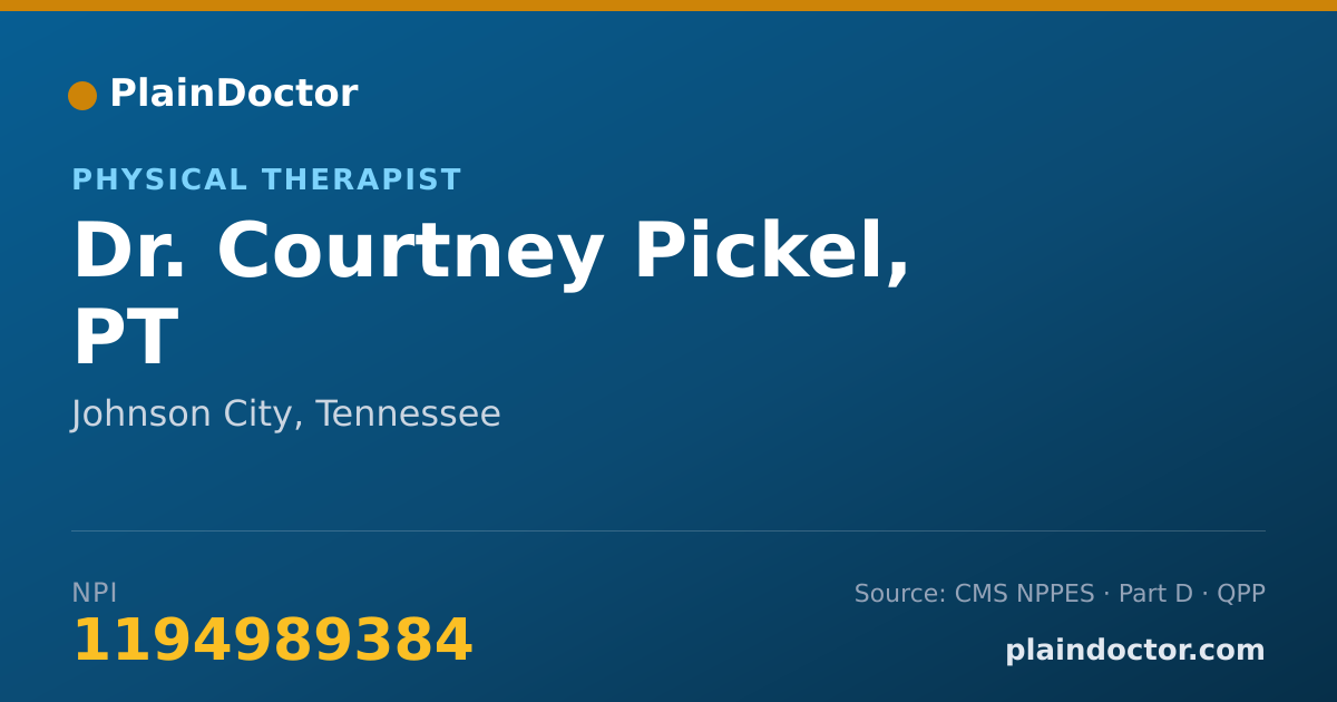 Shareable card for Courtney Pickel, PT - Physical Therapist, Johnson City, TN