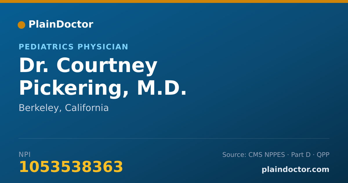 Shareable card for Courtney Pickering, M.D. - Pediatrics Physician, Berkeley, CA