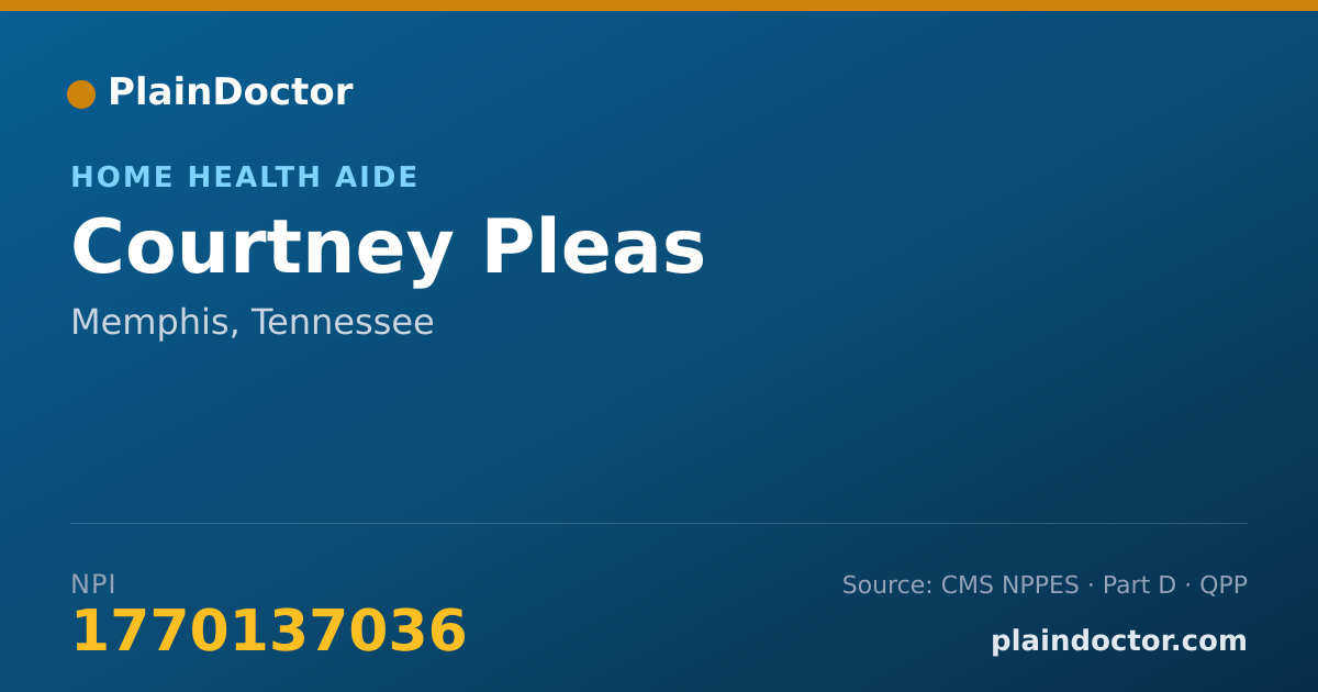 Shareable card for Courtney Pleas - Home Health Aide, Memphis, TN