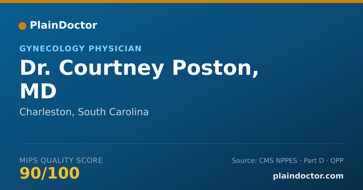 Shareable card for Courtney Poston, MD - Gynecology Physician, Charleston, SC
