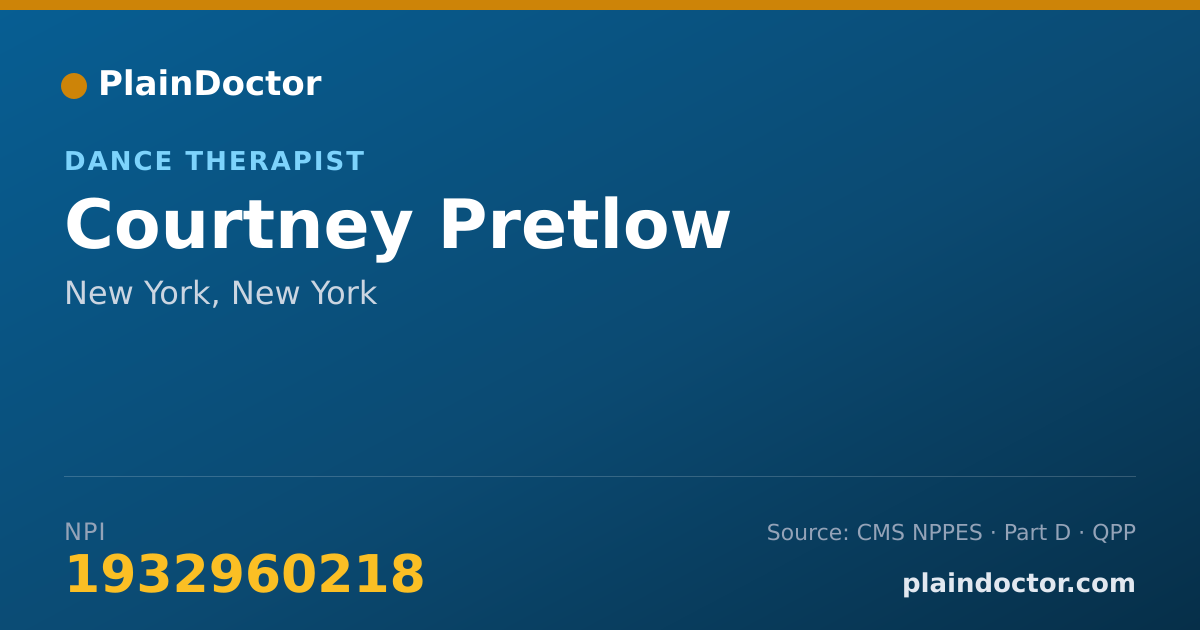 Shareable card for Courtney Pretlow - Dance Therapist, New York, NY