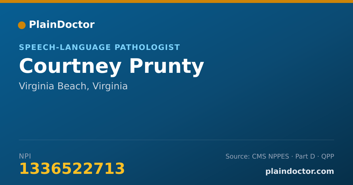 Shareable card for Courtney Prunty - Speech-Language Pathologist, Virginia Beach, VA