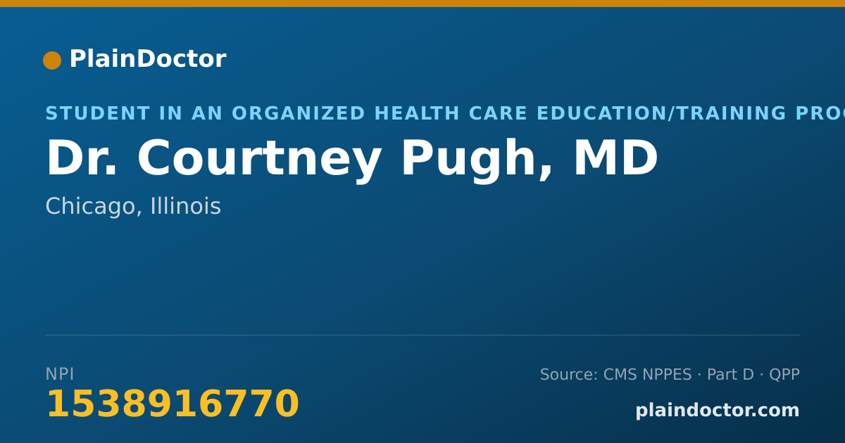 Shareable card for Courtney Pugh, MD - Student in an Organized Health Care Education/Training Program, Chicago, IL