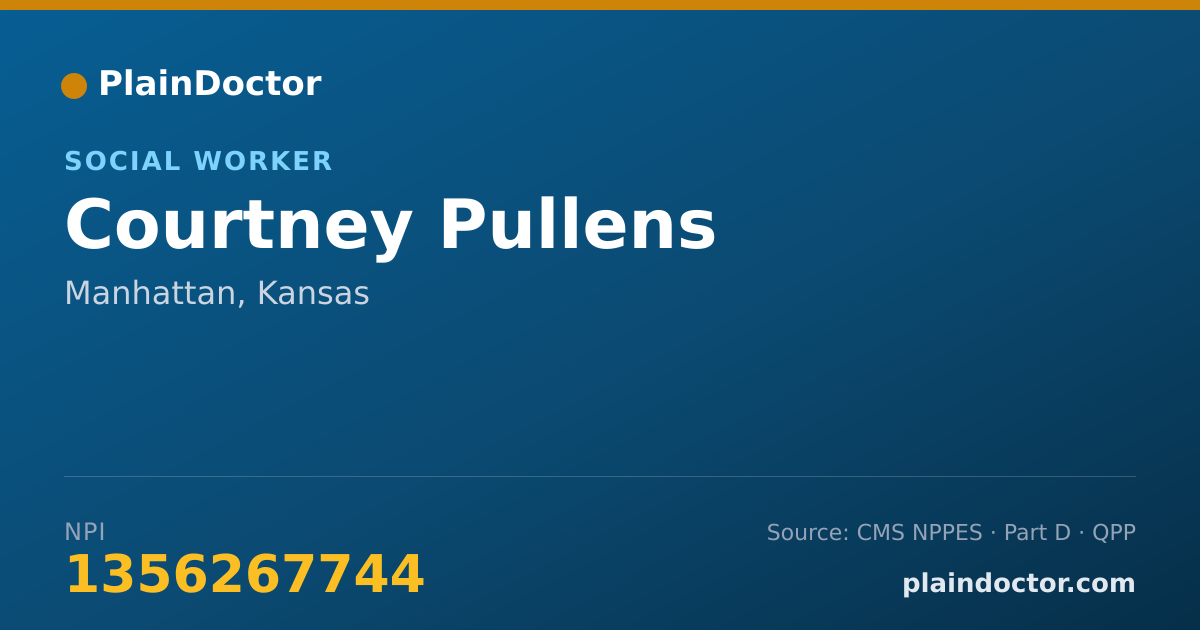 Shareable card for Courtney Pullens - Social Worker, Manhattan, KS