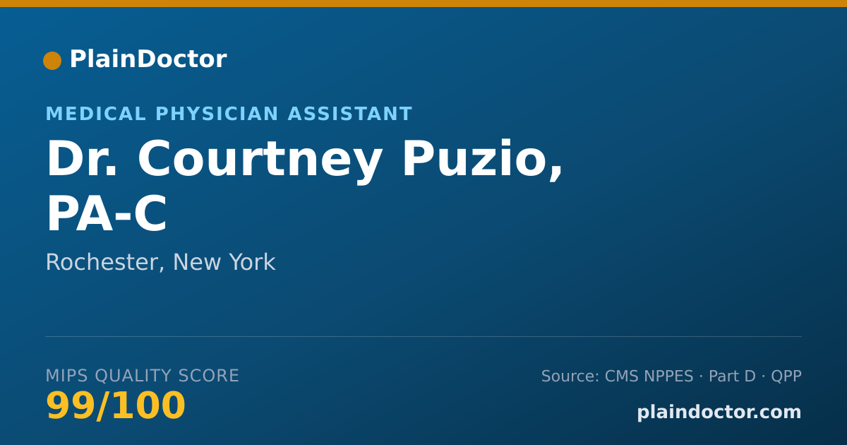 Shareable card for Courtney Puzio, PA-C - Medical Physician Assistant, Rochester, NY