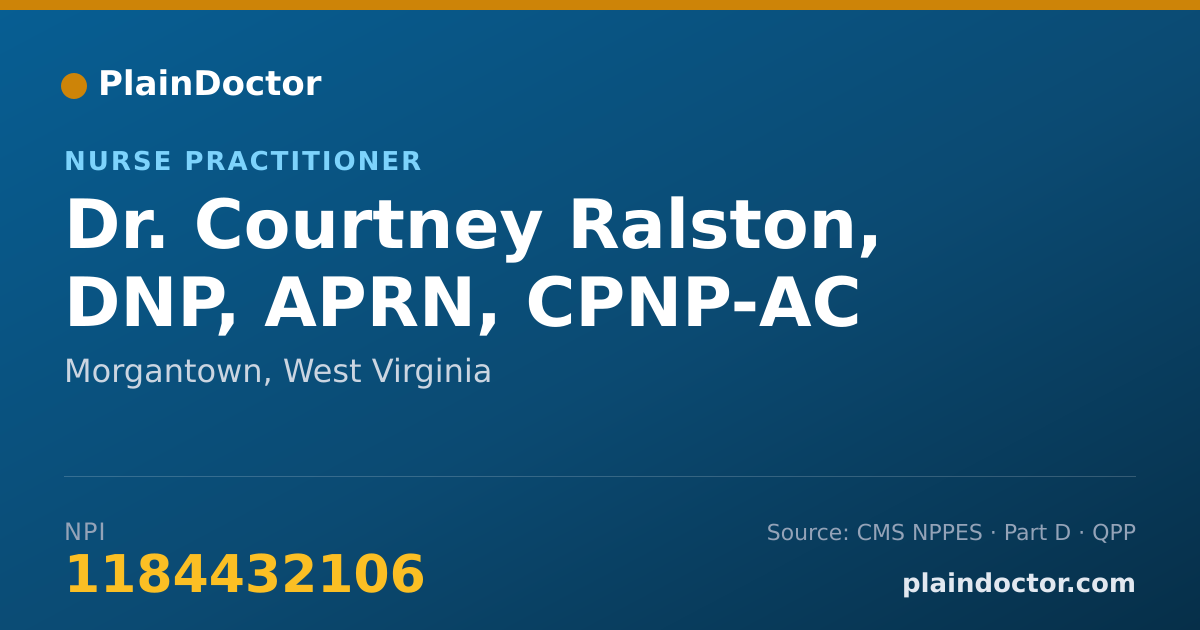 Shareable card for Courtney Ralston, DNP, APRN, CPNP-AC - Nurse Practitioner, Morgantown, WV