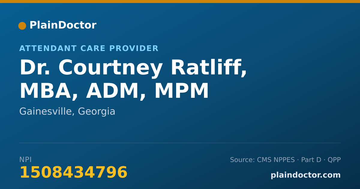 Shareable card for Courtney Ratliff, MBA, ADM, MPM - Attendant Care Provider, Gainesville, GA